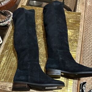 Lucky Brand Black Suede Knee-High Boots New